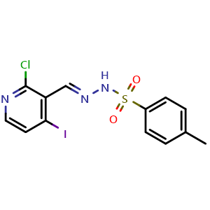Chemical structure of N'-((2-chloro-4-iodopyridin-3-yl)methylene)-4-methylbenzenesulfonohydrazide , CAS 2586233-06-7, AChemBlock X181666