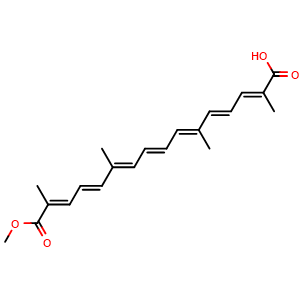 Chemical structure of beta-Crocetin , CAS 25368-09-6, AChemBlock X181704
