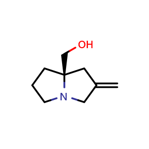 Chemical structure of (R)-(2-Methylenetetrahydro-1H-pyrrolizin-7a(5H)-yl)methanol , CAS 2820538-02-9, AChemBlock X181711