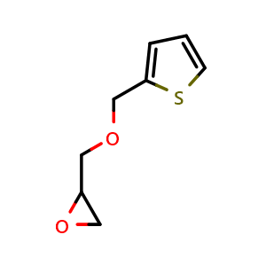 Chemical structure of 2-[(2-oxiranylmethoxy)methyl]-Thiophene , CAS 80910-06-1, AChemBlock X181717