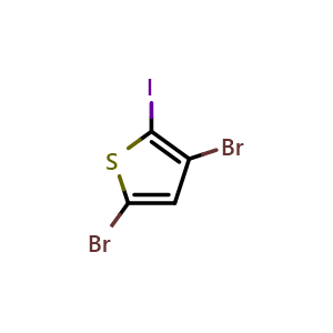 Chemical structure of 3,5-dibromo-2-iodothiophene , CAS 853645-66-6, AChemBlock X181721