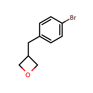 Chemical structure of 3-[(4-bromophenyl)methyl]oxetane , CAS 1393688-59-9, AChemBlock X181736