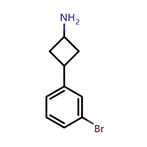 Chemical structure of 3-(3-bromophenyl)cyclobutanamine , CAS 1156295-97-4, AChemBlock X181741