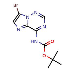 Chemical structure of tert-butyl N-(7-bromoimidazo[2,1-f][1,2,4]triazin-4-yl)carbamate , CAS 2328091-02-5, AChemBlock X181742