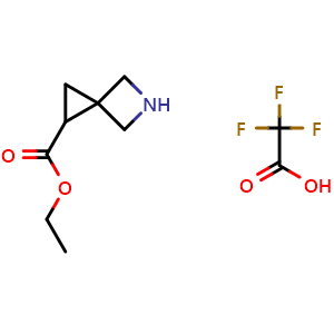 Chemical structure of ethyl 5-azaspiro[2.3]hexane-2-carboxylate;2,2,2-trifluoroacetic acid , CAS 2567497-71-4, AChemBlock X181746