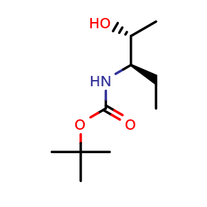 Chemical structure of tert-butyl N-[(1R,2R)-1-ethyl-2-hydroxy-propyl]carbamate , CAS 1932010-14-4, AChemBlock X181771