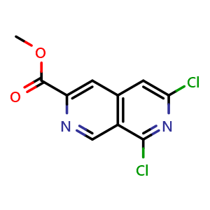 Chemical structure of methyl 6,8-dichloro-2,7-naphthyridine-3-carboxylate , CAS 2891598-66-4, AChemBlock X181774