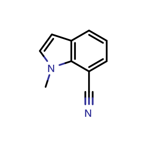 Chemical structure of 1-methylindole-7-carbonitrile , CAS 52951-14-1, AChemBlock X181781
