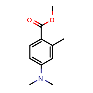 Chemical structure of methyl 4-(dimethylamino)-2-methyl-benzoate , CAS 2445293-25-2, AChemBlock X181816