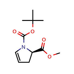 Chemical structure of O1-tert-butyl O2-methyl (2R)-2,3-dihydropyrrole-1,2-dicarboxylate , CAS 1260617-47-7, AChemBlock X181821