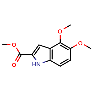 Chemical structure of methyl 4,5-dimethoxy-1H-indole-2-carboxylate , CAS 812652-84-9, AChemBlock X181848