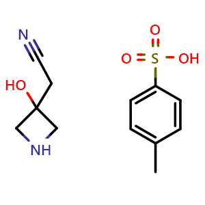 Chemical structure of 2-(3-hydroxyazetidin-3-yl)acetonitrile;4-methylbenzenesulfonic acid , CAS 2891597-96-7, AChemBlock X181858