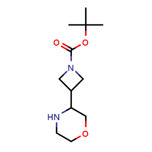 Chemical structure of tert-butyl 3-morpholin-3-ylazetidine-1-carboxylate , CAS 2065250-71-5, AChemBlock X181873