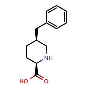 Chemical structure of (2R,5S)-5-benzylpiperidine-2-carboxylic acid , CAS 1221793-44-7, AChemBlock X181899