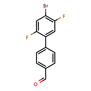 Chemical structure of 4'-Bromo-2',5'-difluoro-[1,1'-biphenyl]-4-carbaldehyde , CAS 2734777-57-0, AChemBlock X181916