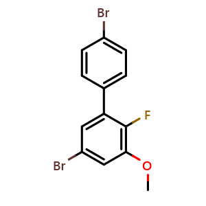 Chemical structure of 4',5-Dibromo-2-fluoro-3-methoxy-1,1'-biphenyl , CAS 2807450-20-8, AChemBlock X181920