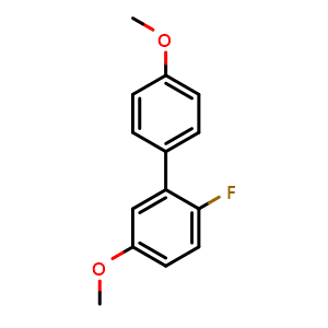 Chemical structure of 2-fluoro-4',5-dimethoxy-1,1'-biphenyl , CAS 406482-29-9, AChemBlock X181934