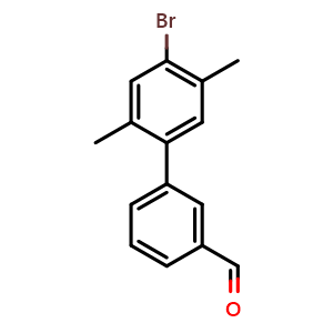 Chemical structure of 4'-Bromo-2',5'-dimethyl-[1,1'-biphenyl]-3-carbaldehyde , CAS 2734776-82-8, AChemBlock X181964