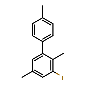 Chemical structure of 3-Fluoro-2,4',5-trimethyl-1,1'-biphenyl , CAS 2807443-65-6, AChemBlock X181974