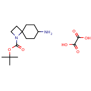 Chemical structure of tert-butyl 7-amino-1-azaspiro[3.5]nonane-1-carboxylate;oxalic acid , CAS 2940964-16-7, AChemBlock X181990