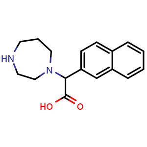 Chemical structure of 2-(1,4-diazepan-1-yl)-2-(2-naphthyl)acetic acid , CAS 1218598-47-0, AChemBlock X182018