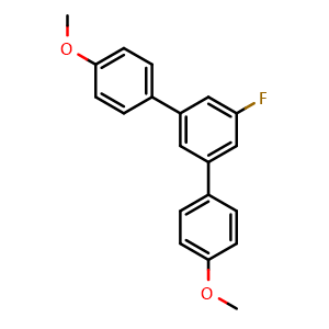 Chemical structure of 5'-Fluoro-4,4''-dimethoxy-1,1':3',1''-terphenyl , CAS 2807446-27-9, AChemBlock X182049