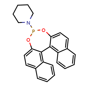 Chemical structure of 1-(dinaphtho[2,1-d:1',2'-f][1,3,2]dioxaphosphepin-4-yl)piperidine , CAS 284472-79-3, AChemBlock X182059