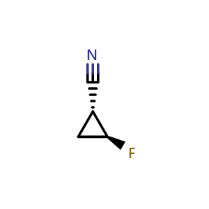 Chemical structure of (1R,2S)-2-fluorocyclopropanecarbonitrile , CAS 1932008-02-0, AChemBlock X182071