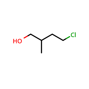 Chemical structure of 4-chloro-2-methyl-butan-1-ol , CAS 38300-73-1, AChemBlock X182080
