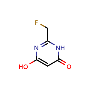 Chemical structure of 2-(fluoromethyl)-4-hydroxy-1H-pyrimidin-6-one , CAS 1480-98-4, AChemBlock X182094