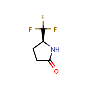 Chemical structure of (5S)-5-(trifluoromethyl)pyrrolidin-2-one , CAS 1287211-10-2, AChemBlock X182097