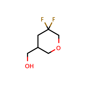 Chemical structure of (5,5-difluorotetrahydropyran-3-yl)methanol , CAS 2891600-08-9, AChemBlock X182103
