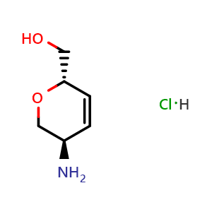 Chemical structure of [(3R,6S)-3-amino-3,6-dihydro-2H-pyran-6-yl]methanol hydrochloride , CAS 1398569-90-8, AChemBlock X182111