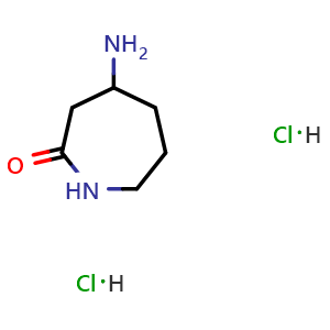 Chemical structure of 4-aminoazepan-2-one dihydrochloride , CAS 2940945-81-1, AChemBlock X182122