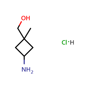 Chemical structure of (3-amino-1-methyl-cyclobutyl)methanol hydrochloride , CAS 2377032-18-1, AChemBlock X182123