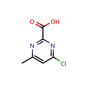 Chemical structure of 4-chloro-6-methyl-pyrimidine-2-carboxylic acid , CAS 933739-23-2, AChemBlock X182135