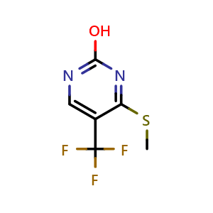 Chemical structure of 4-methylsulfanyl-5-(trifluoromethyl)pyrimidin-2-ol , CAS 2891598-51-7, AChemBlock X182136