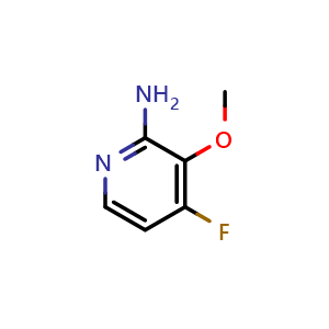 Chemical structure of 4-fluoro-3-methoxy-pyridin-2-amine , CAS 1561781-82-5, AChemBlock X182140