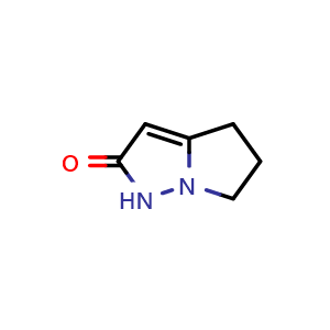Chemical structure of 1,4,5,6-tetrahydropyrrolo[1,2-b]pyrazol-2-one , CAS 1621525-68-5, AChemBlock X182144