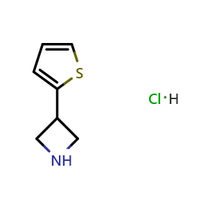 Chemical structure of 3-(2-thienyl)azetidine hydrochloride , AChemBlock X182151