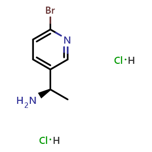 Chemical structure of (1R)-1-(6-bromo(3-pyridyl))ethylamine dihydrochloride , CAS 1257637-89-0, AChemBlock X182158