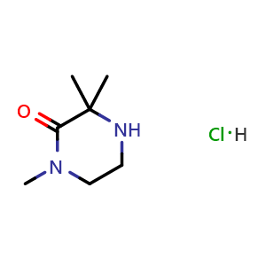 Chemical structure of 1,3,3-trimethylpiperazin-2-one hydrochloride , CAS 1207877-86-8, AChemBlock X182176