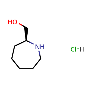 Chemical structure of [(2S)-azepan-2-yl]methanol hydrochloride , CAS 2920443-41-8, AChemBlock X182181