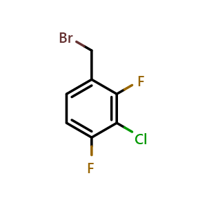 Chemical structure of 1-(bromomethyl)-3-chloro-2,4-difluoro-benzene , CAS 886501-15-1, AChemBlock X182185