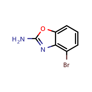 Chemical structure of 4-bromo-1,3-benzoxazol-2-amine , CAS 1806340-56-6, AChemBlock X182189