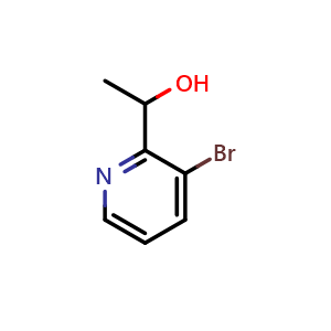 Chemical structure of 1-(3-bromo-2-pyridyl)ethanol , CAS 1383734-83-5, AChemBlock X182204