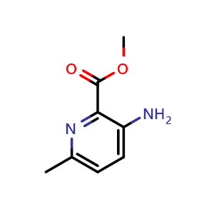 Chemical structure of methyl 3-amino-6-methyl-pyridine-2-carboxylate , CAS 1228188-32-6, AChemBlock X182210
