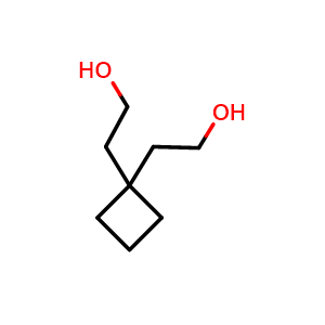 Chemical structure of 2-[1-(2-hydroxyethyl)cyclobutyl]ethanol , CAS 877125-96-7, AChemBlock X182231