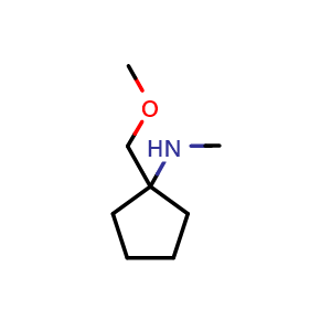 Chemical structure of 1-(methoxymethyl)-N-methyl-cyclopentanamine , CAS 1094071-98-3, AChemBlock X182233