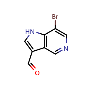 Chemical structure of 7-Bromo-5-azaindole-3-carbaldehyde , CAS 1352397-70-6, AChemBlock X182240